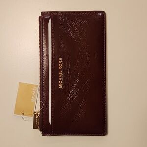 NWT Michael Kors Large Leather Slim Card Case
